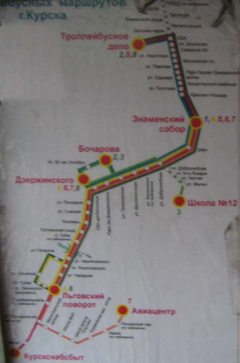 Схема маршрутов Троллейбуса 2000 г